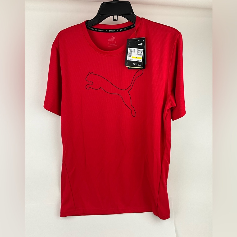 Puma Men's Red Performance Moisture Wicking Cat Tee NWT